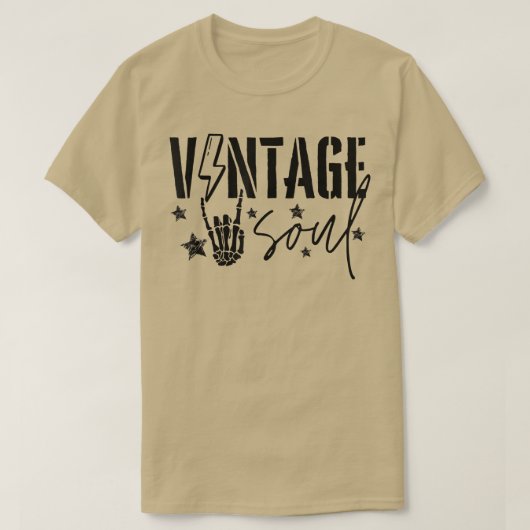  Soul Skeleton hand Retro Rock in Roll light T-shirt (Design voorkant)