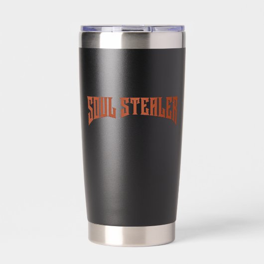 Soul Stealer Funny Redhead Heavy Metal Typography Geïsoleerde Drinkbeker (Voorkant)