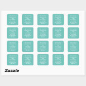 Soul Sun Moon Stars Zee Typografie Poem Aqua Lugga Vierkante Sticker (Vel)