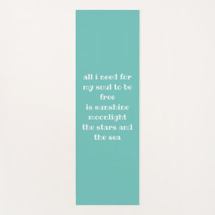 Soul Sun Moon Stars Zee Typografie Poem Aqua Yogamat