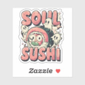 Soul Sushi Funny Halloween Sushi Pun Sticker (Vel)