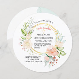 Soula Round Baptism Invitation Kaart