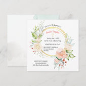 Soula Square Baptism Invitation Kaart (Voorkant / Achterkant)