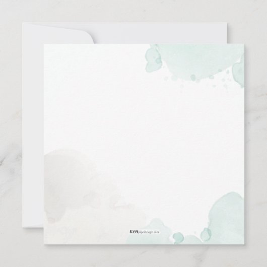 Soula Square Baptism Invitation Kaart (Achterkant)