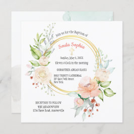Soula Square Baptism Invitation Kaart