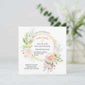 Soula Square Baptism Invitation Kaart (Staand voorkant)