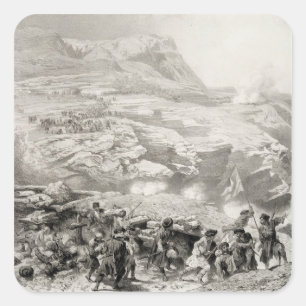 Soulak Pass at Akhati, Dagestan, bord 61, b Vierkante Sticker