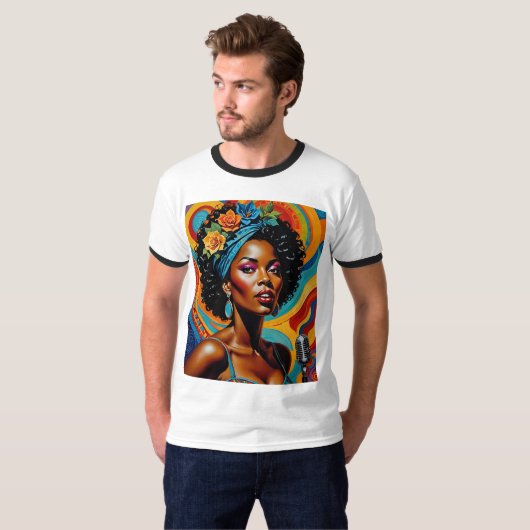 Soulful Afrocentric Jazz Zanger Tshirt (Voorkant volledig)