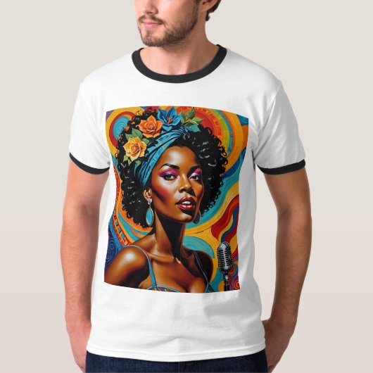 Soulful Afrocentric Jazz Zanger Tshirt (Voorkant)