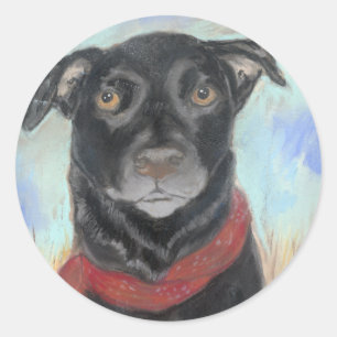 Soulful Black Lab Pastel Ronde Sticker