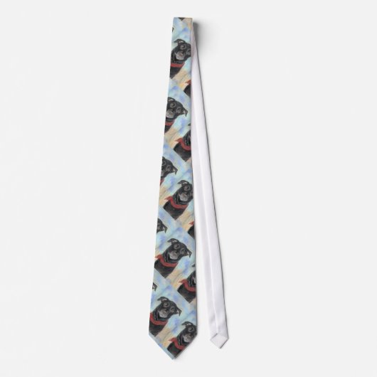 Soulful Black Lab Pastel Stropdas (Voorkant)
