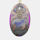 Soulful Bluesman Keramisch Ornament (Links)