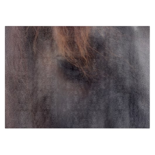 Soulful Eye of a Black Horse Animal Snijplank (Voorkant)