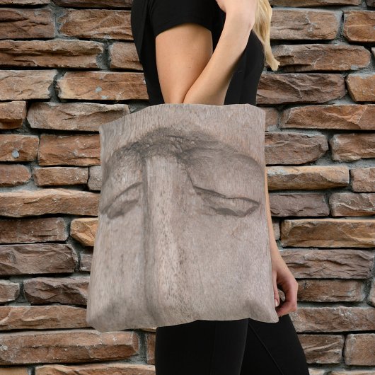 Soulful Eyes Carved Wood Art Tote Bag