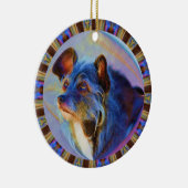 Soulful Eyes Terrier Dog Art Ornament (Rechts)