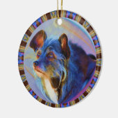 Soulful Eyes Terrier Dog Art Ornament (Links)