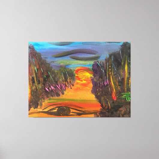 Soulful Horizon Hand Painted Design Canvas Afdruk (Voorkant)