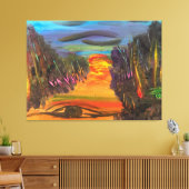 Soulful Horizon Hand Painted Design Canvas Afdruk (Insitu (Woonkamer))