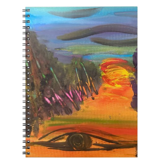 Soulful Horizon Hand Painted Design  Notitieboek (Voorkant)