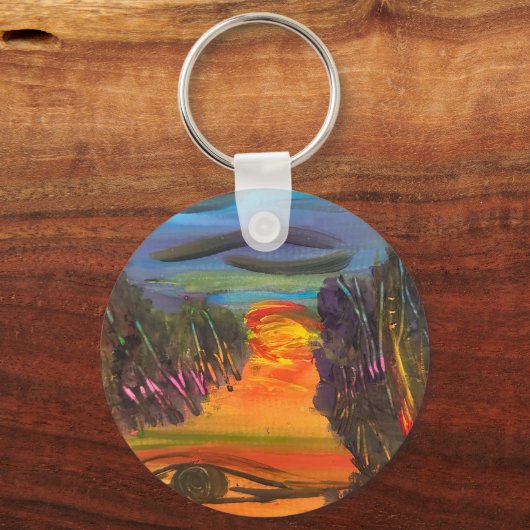 Soulful Horizon Hand Painted Design Sleutelhanger (Achterkant)