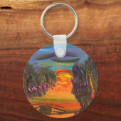 Soulful Horizon Hand Painted Design Sleutelhanger (Voorkant)