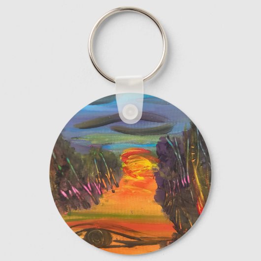 Soulful Horizon Hand Painted Design Sleutelhanger (Achterkant)