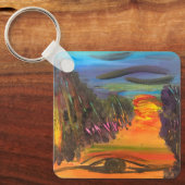 Soulful Horizon Hand Painted Design Sleutelhanger (Voorkant)
