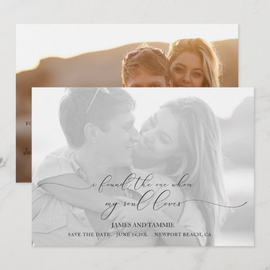 Soulful Love Save the Date Card (Voorkant / Achterkant)
