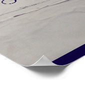 Soulful Paarse Stone Heart op een zandstrand Poster (Hoek)