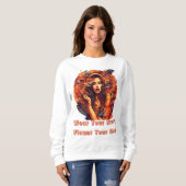 Soulful Threads Draag jouw Story bedrukte sweatshi Trui (Voorkant volledig)