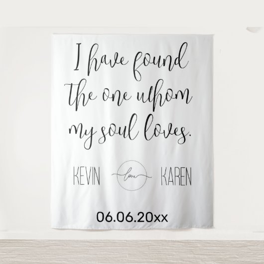 Soulful Union Customizable Wedding Backdrop Wandkleed (Voorkant)