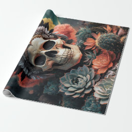 Soulful Warrior, Indiaanse Gothic Skull Cadeaupapier