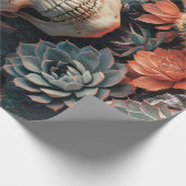 Soulful Warrior, Indiaanse Gothic Skull Cadeaupapier (Hoek)