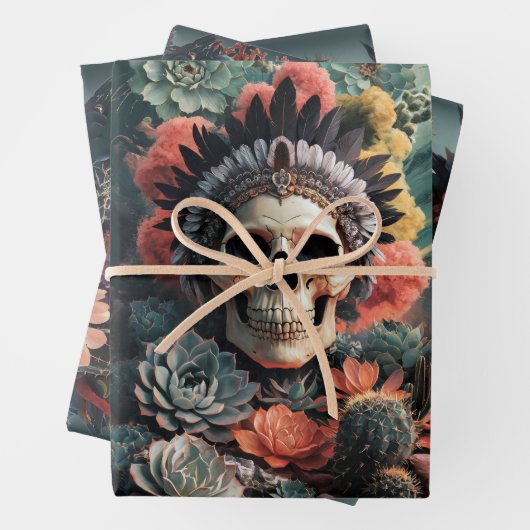 Soulful Warrior, Indiaanse gotiek Inpakpapier Vel (In situ)