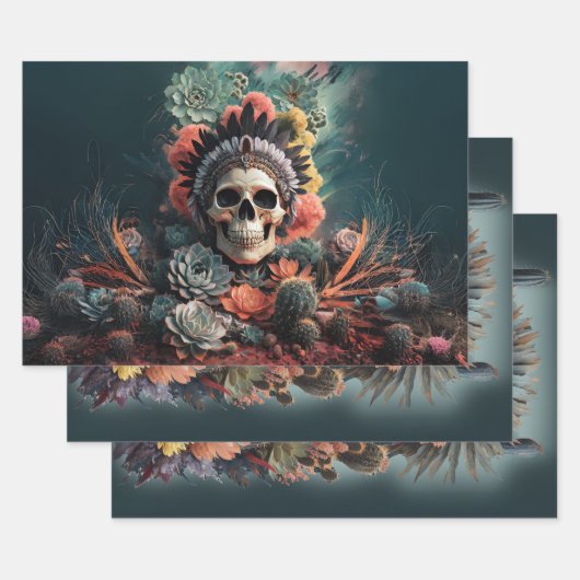 Soulful Warrior, Indiaanse gotiek Inpakpapier Vel (Set)