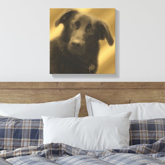 Soulful Wise Dog Eyes Animal Canvas Afdruk (Insitu (Slaapkamer))