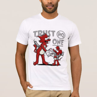 Soulhouse "Trust No One" Rode Cartoon Grafisch T-s T-shirt