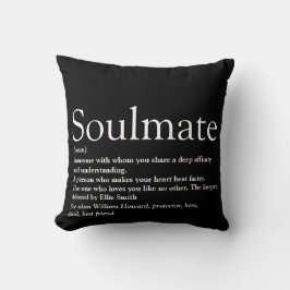 Soulmate Definition Black en White Fun Kussen