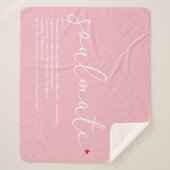 Soulmate Definition Elegant Love Heart Pink Sherpa Sherpa Deken (Voorkant)
