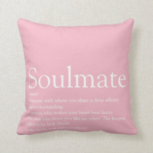 Soulmate Definition Girly Pink Romantic Modern Kussen