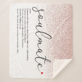 Soulmate Definition Love Heart Roos Gold Glitter S Sherpa Deken (Voorkant)