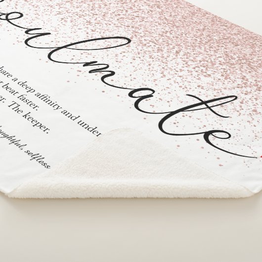 Soulmate Definition Love Heart Roos Gold Glitter S Sherpa Deken (3/4)