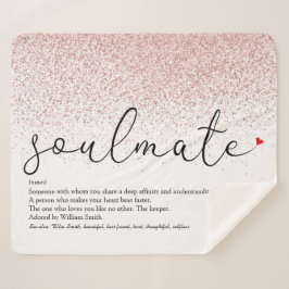 Soulmate Definition Love Heart Roos Gold Glitter S Sherpa Deken