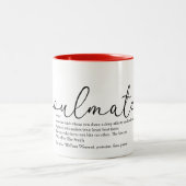 Soulmate Definition Script Love Heart Tweekleurige Koffiemok (Center)