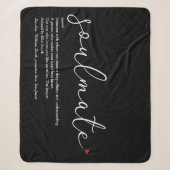 Soulmate Elegant Script Liefde Hart Definitie Sherpa Deken (Voorkant)