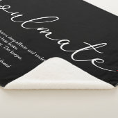 Soulmate Elegant Script Liefde Hart Definitie Sherpa Deken (3/4)