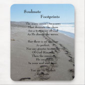 Soulmate Footprint Mousepad met gedicht Muismat (Voorkant)
