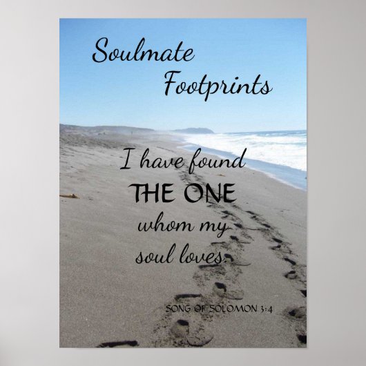 Soulmate Footprints Poster with Poem (Voorkant)