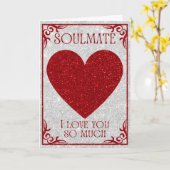 Soulmate Glitter Valentijn Kaart (Gele Bloem)