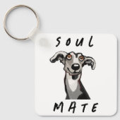 Soulmate grappige galgo, whippet, windhond sleutelhanger (Voorkant)